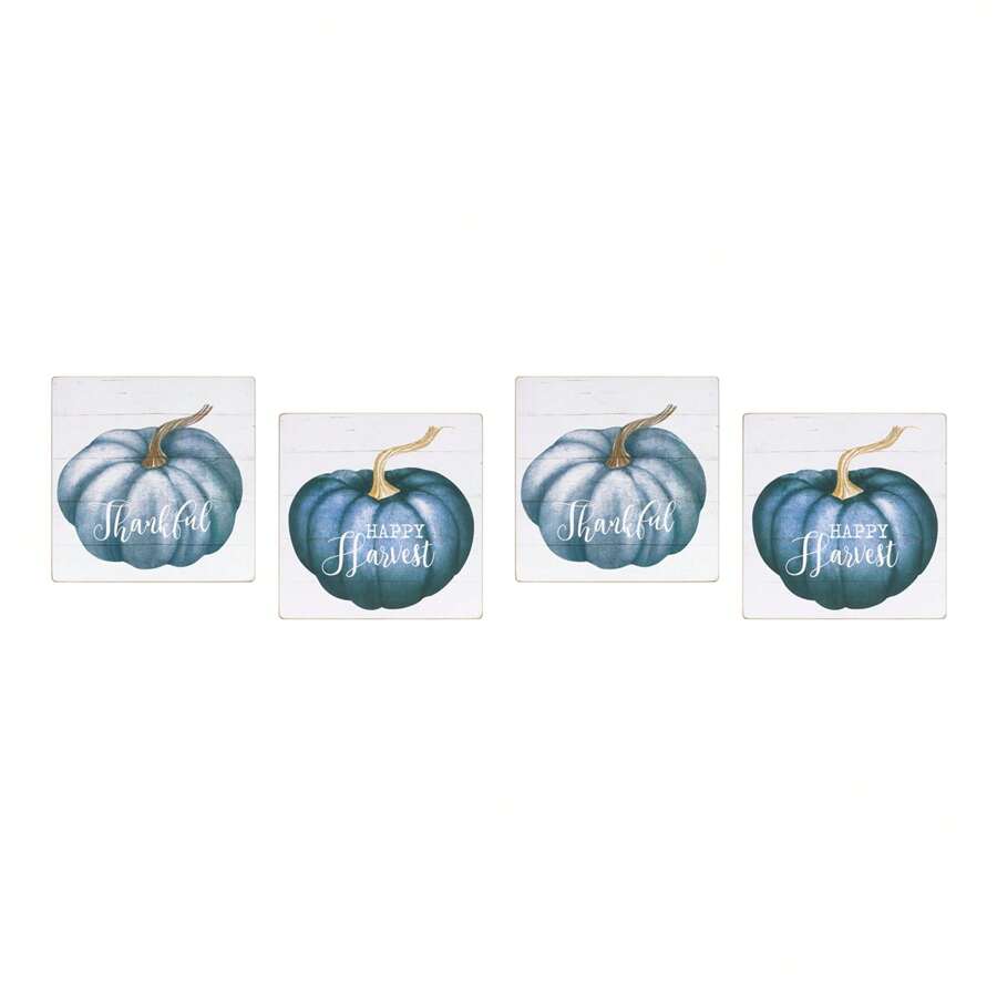 Pumpkin Sentiment Sign (Set Of 4)