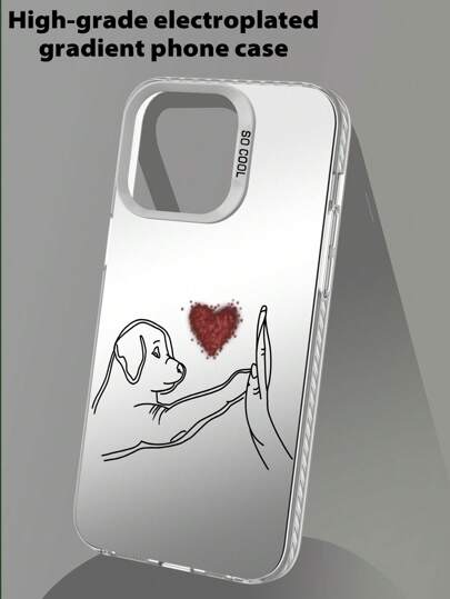 Funda de teléfono con patrón de pata de perro y corazones, procesada por láser IMD en TPU+PC blanco resistente a los golpes, compatible con iPhone, Galaxy, Redmi, OPPO y otros teléfonos móviles.