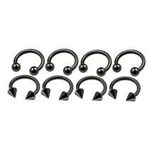 8Pcs Stainless Steel Septum Piercing Nose Ring Cartilage Earrings For Women Men Body Jewelry Punk Accessories 16G