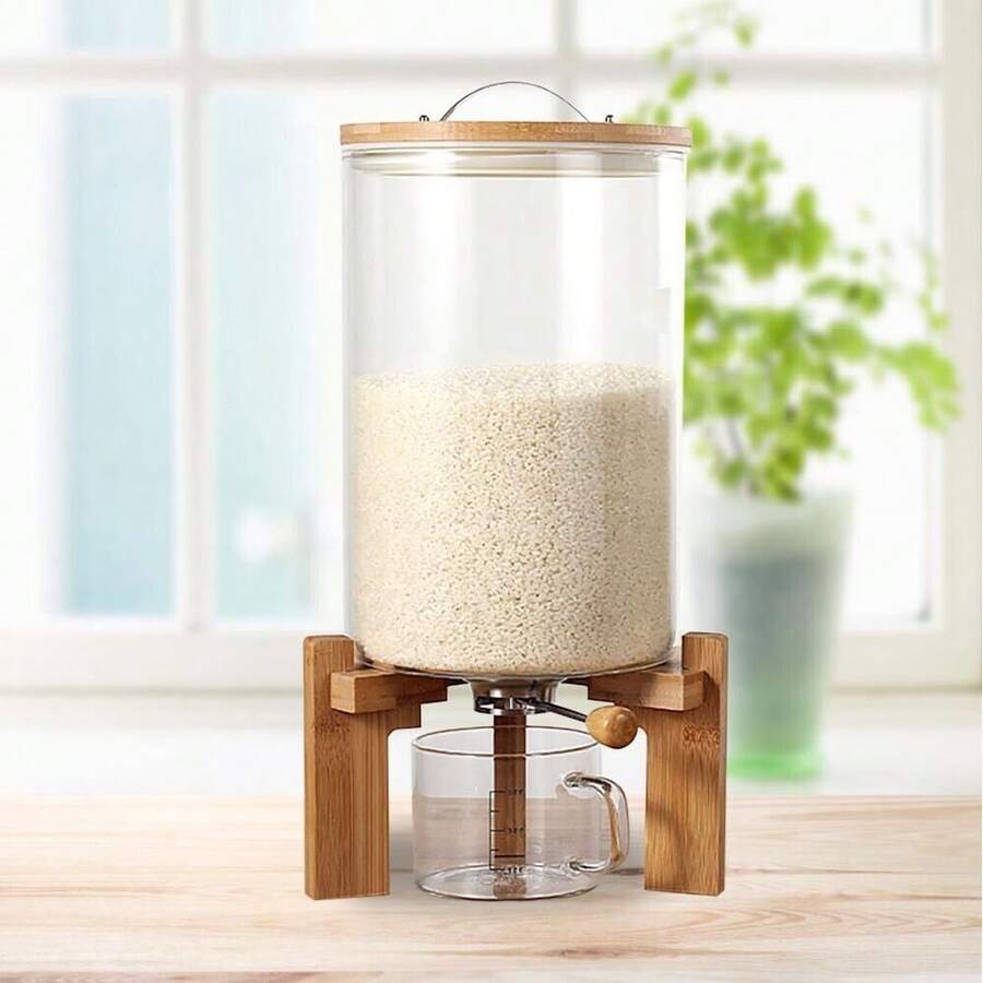 7.5 Liter Rice Dispenser Sealed Storage Container Dry Grain Storage With Cup Kitchen - Glass Sealed Rice Tank, Grain Storage Box Rice Storage Box - 1 - View 1