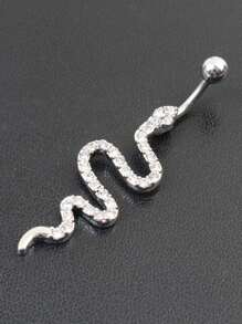 1入組女性動物造型銅肚臍環配立方氧化鋯，時尚身體穿孔飾品