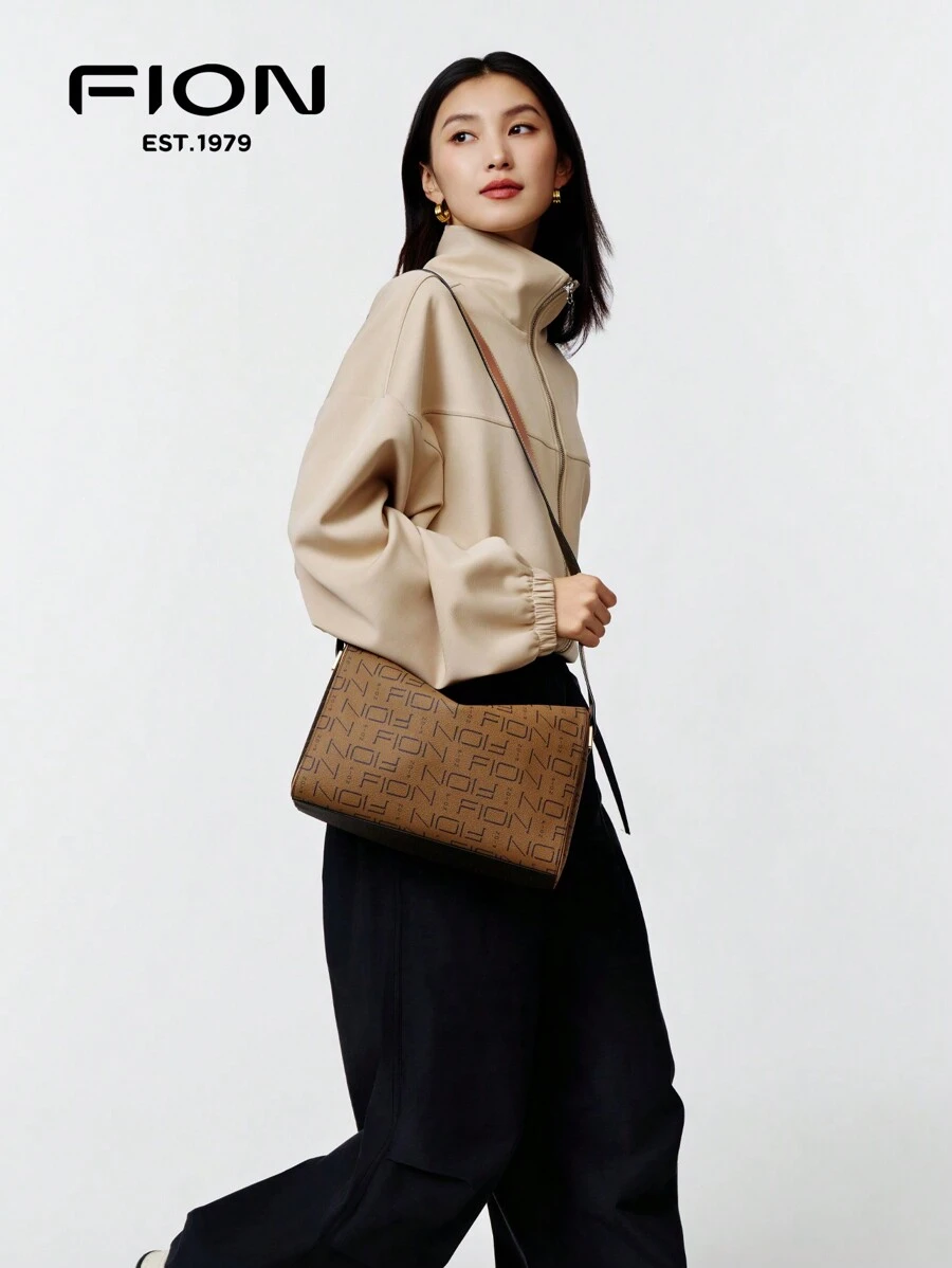 FION Crossbody Bag For Women Leather Shoulder Bag Handbag Purse With Two Color As Front,Zip Closure,FAAFIFS303