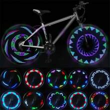 32LED Switchable Bicycle Wind Fire Wheels Double-Sided Colorful Spoke Lights, Mountain Bike & Fixed Gear Cycling Equipment, Night Riding Warning Light - one-size - View 4