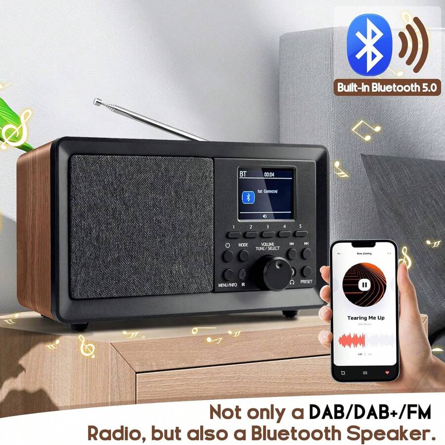 Wholede DAB Plus Radio With Bluetooth, DAB Radio With Remote Control ...