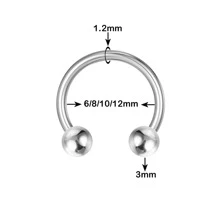8Pcs Stainless Steel Septum Piercing Nose Ring Cartilage Earrings For Women Men Body Jewelry Punk Accessories 16G