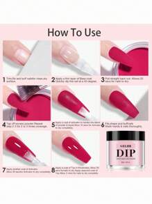 Gelhr 30g浸膏粉末，夏季淺粉溫暖色調，浸膏粉自製沙龍禮物適用於女性，不需使用美甲燈固化，適用於指甲自製沙龍，適用於年輕女性 - 彩色 - 查看 8