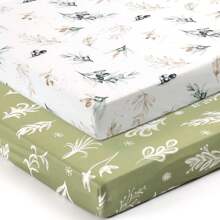 Pack N Play Sheets Fitted 2 Packs, Stretchy Ultra Soft Jersey Knit Pack And Play Sheets, Universal Fitted Portable/Mini Crib Mattresses Snug, Oliver Flora For Boy And Girl Love Valentine