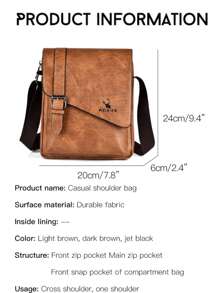 1 Túi đeo vai/ đeo chéo/ đeo eo/ cầm tay cho nam Túi ngoài trời di động, Chất liệu PU chống nước, Dây đeo vai có thể điều chỉnh nhiều ngăn, Túi nam đơn giản mới, Thích hợp mua sắm, Túi xách ngày lễ Túi tote Túi đeo chéo Túi đeo vai Túi đeo hông Túi đi xe đạp Túi tập thể dục Túi đeo chéo Chất liệu PU Túi đeo vai cổ điển Quà tặng lý tưởng Túi đeo chéo cổ điển đơn giản - màu nâu - Xem 3