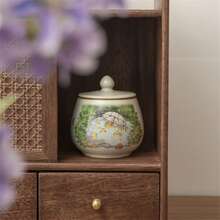 1 pieza Lata sellada portátil de cerámica con forma de animal de dibujos animados, para guardar frijoles de café, granos de almacenamiento, de uso doble en el hogar - Multicolor - Ver 8