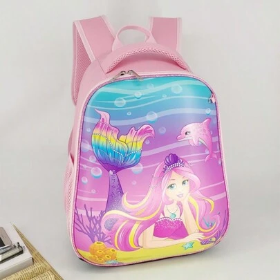 1 Stück modischer kleiner Rucksack aus PU-Leder, holografischen Meerjungfrau Rucksack für Frauen, weicher Lässig rucksack, rosa Schulbuchtasche