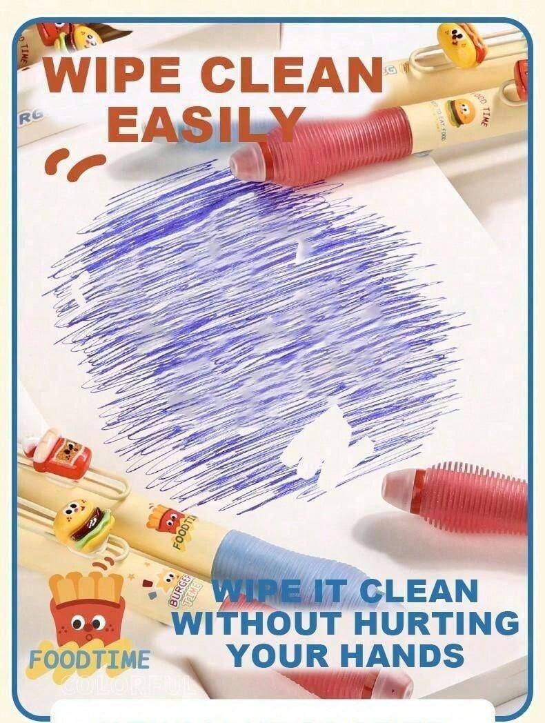 4pcs Erasable Press Ballpoint Gel Pen, Thermal Sensitive Pen, Magic