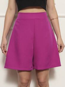 Women Shorts - 中紫紅色 - 查看 1