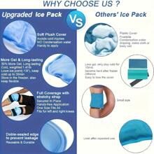 Ice Pack Wrap Around Knee, Reusable Gel Ice Pack For Knee After Sports, 1 Pack Blue - Blue - View 7