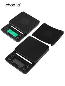 choxila 1 件带计时器的咖啡秤，LCD 背光显示屏，高精度厨房秤，带去皮功能，最大负载 6.6LB/3KG，0.1g 精度传感器（不含电池）返回学校 - 黑色 - 查看 7