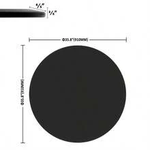 36" Inch Round Tempered- Glass Table Top Black- Glass 2/5" Inch Thick Beveled Polished Edge - As the Picture Shows - View 5