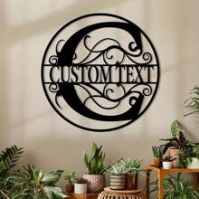 1 pièce Panneau de monogramme métallique rustique de 12 pouces/30 cm - Œuvre murale personnalisée d'initiale pour la décoration d'intérieur, utilisation extérieure , apporte une touche élégante et distinctive à votre espace
