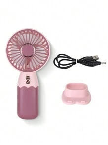 AOYI 1 pezzo Ventilatore portatile a batteria portatile con design elettroplaccato minimalista, incluso cavo di ricarica USB e funzione base porta telefono