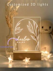 1PC Văn bản tùy chỉnh Quà tặng đặc biệt Thiết kế in acrylic Chất liệu lá đơn giản được chọn lọc Quà tặng acrylic, Không khí ấm áp, Trang trí bàn ăn Đèn ngủ phòng ngủ, Đèn trang trí tiệc lễ hội, Đèn bàn ăn tối nhỏ, Phòng, Nhà bếp, Quà tặng bạn trai/bạn gái, Quà tặng bố/mẹ, Quà tặng cặp đôi/người bạn thân nhất, đèn ngủ trang trí phòng, quà tặng bất ngờ cho đèn ngủ, phụ kiện đẹp, quà tặng lãng mạn, sản phẩm trang trí nội thất, đồ dùng tiệc tùng, trang trí phòng, đèn trang trí phòng khách, đèn trang trí học tập, đèn ngủ, USB có công tắc, đèn dạ quang ấm áp Ánh sáng - Màu vàng - Xem 1