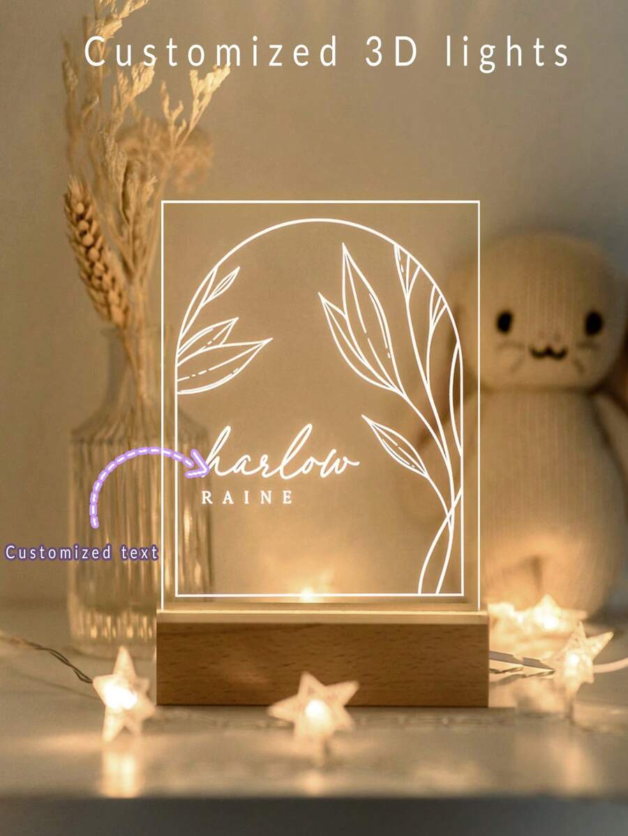 1PC Văn bản tùy chỉnh Quà tặng đặc biệt Thiết kế in acrylic Chất liệu lá đơn giản được chọn lọc Quà tặng acrylic, Không khí ấm áp, Trang trí bàn ăn Đèn ngủ phòng ngủ, Đèn trang trí tiệc lễ hội, Đèn bàn ăn tối nhỏ, Phòng, Nhà bếp, Quà tặng bạn trai/bạn gái, Quà tặng bố/mẹ, Quà tặng cặp đôi/người bạn thân nhất, đèn ngủ trang trí phòng, quà tặng bất ngờ cho đèn ngủ, phụ kiện đẹp, quà tặng lãng mạn, sản phẩm trang trí nội thất, đồ dùng tiệc tùng, trang trí phòng, đèn trang trí phòng khách, đèn trang trí học tập, đèn ngủ, USB có công tắc, đèn dạ quang ấm áp Ánh sáng - Màu vàng - Xem 1