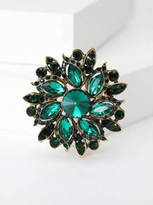 1pc Fashionable Rhinestone Flower Brooch Suitable For Daily Wear By Women Valentines,Mom,Mother,Mother's Day,Gift