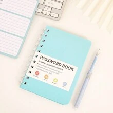 65 Sheets Simple PVC Hardcover Coil Password Book Advanced Address Password Manager With Alphabetical Password Quick Access Username And Password Storage Perfect For Home Office Internet Computer Logins Back To School