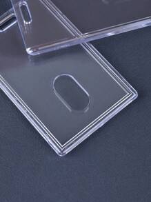 2/4/10pcs Acrylic Horizontal Clear Badge Holder,School Supplies,Back To School - Clear - View 5