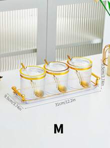 1套歐式高美學調味罐，具蓋可重複使用、防漏塑膠香料盛器，適用於辣椒油、鹽和糖等，廚房整理收納，廚房用品 - 彩色 - 查看 14