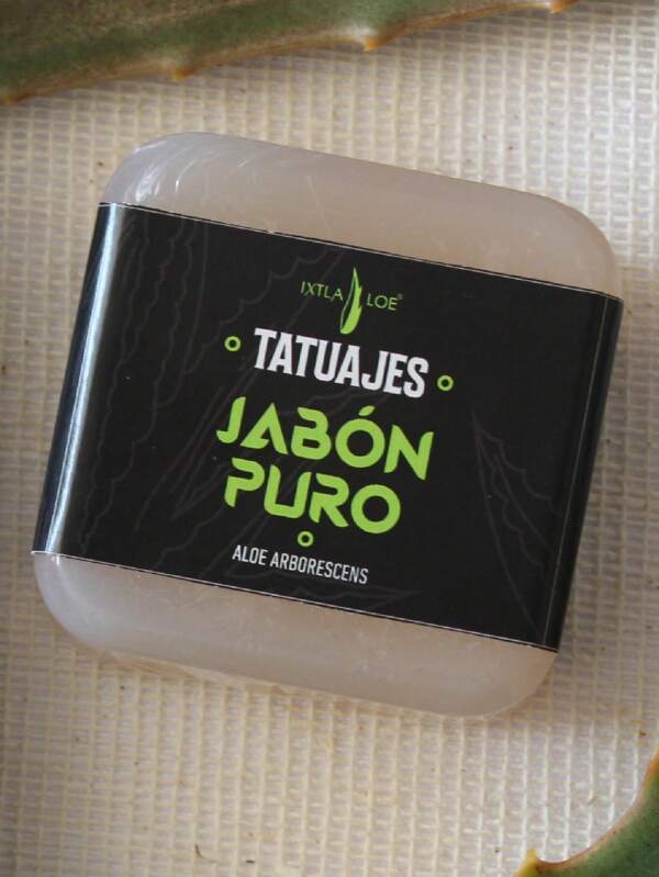 Jabón Puro De Aloe de 60g Para El Cuidado De Tatuajes