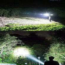 paweinuo Super Bright 7*LED Flashlight Rechargeable Torch Outdoor Camping Light With Flood Side Light Four Beads Digital Power Display - Black - View 6