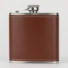 Custom 6 Oz Leather Flask, Personalized Engraved Leather Flask, Best Man Usher Groom Gift, Wedding Gift Idea, Fathers Day, Groomsmen Flasks, Party Gift For Him, Drinking Gifts Stainless, Reusable, For Anniversaries, For Valentine's Day, For Mother's Day, For Birthdays, For Children's Day, For Father's Day, For Graduation, For Weddings, For Housewarming Dining Room, Living Room, Bedroom, Office, Tea Room, Home, Party, Birthday Recoration,Brunch-Ready - 6 Oz - Multicolor - View 7