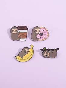 Cute Sloth Alloy Brooch, Animal Series, Hat/Shirt Decorative Enamel Pin