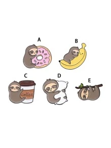 Cute Sloth Alloy Brooch, Animal Series, Hat/Shirt Decorative Enamel Pin