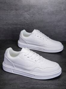 Novo Tênis Branco de Sola Grossa, Projetado por Celebridade, Bonito, Confortável, Leve, Estiloso, Versátil, Na Moda, Casual, Atlético para Homens - Branco - Visão 9