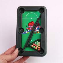 1 Set de 5 piezas de juguete Mini mesa de billar portátil para jóvenes, mesa de juego de billar de dibujos animados portátil - Multicolor - Ver 2
