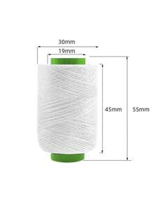 5/10 件装白色 #402 缝纫机线，200 码，适用于家庭缝纫 - 白色 - 查看 4