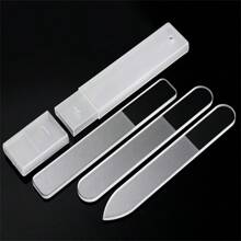 Juego de regalo de 3 piezas/set de limas de uñas de vidrio nanotecnológico, bloques de pulido y pulido, herramientas de manicura reutilizables, para cuidado de uñas para mujeres y niñas