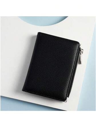 BATSIOE New Fashion Women Super Thin Short Wallet, Toothpick/Litchi Texture Interior Super Fiber Wear-Resistant Zipper Coin Purse Card Holder