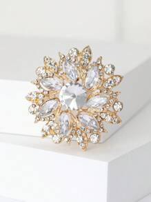 1pc Fashionable Rhinestone Flower Brooch Suitable For Daily Wear By Women Valentines,Mom,Mother,Mother's Day,Gift