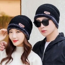 Men Hat Set - Kahverengi kap + Eldiven - Görünüm 2