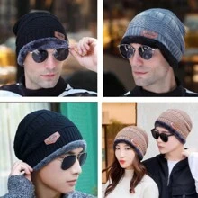 Men Hat Set - Kahverengi kap + Eldiven - Görünüm 3