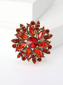 1pc Fashionable Rhinestone Flower Brooch Suitable For Daily Wear By Women Valentines,Mom,Mother,Mother's Day,Gift