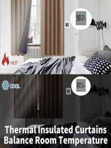 1pc New 2024 Compound Coated Fabric Lightweight 99% Blackout Curtain, Ideal For Deep Sleep, Classroom, Farm House Bedroom, Outdoor Gazebo, Rainproof