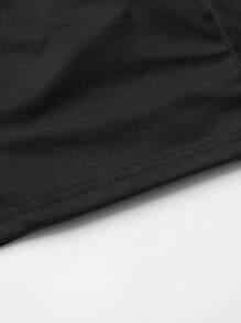 Men's Black Letter Print Pattern Elastic Waist Briefs, Fashionable & Comfortable Everyday Underwear - Black - View 8