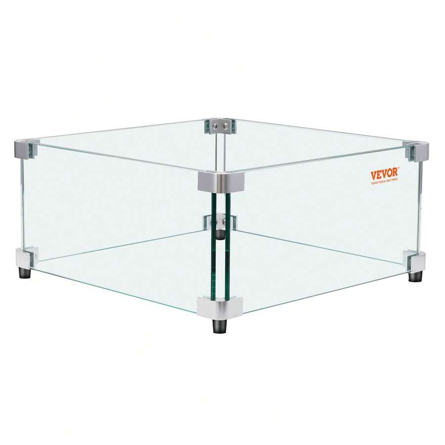 VEVOR Gas Fire Pit Wind Guard For Square Fire Table 21 X 21 X 7.5 Inch