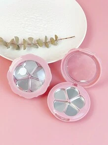 1pc Pink Petals Double-Layer Makeup Palette With Mirror, 5-Grid Eyeshadow, Concealer, Lipstick And Blush Storage Box, Portable For Travel - Multicolor - View 5