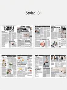 2Pcs English Newspaper Photography Props Fashion Clothing Home Decor Food Photography Background Props Flower Wrapping Paper Atmosphere Decoration Gifts Birthday Graduation