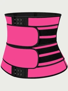 Neoprene Waist Trainer For Women Slimming Body Shaper Waist Trimmer Cincher Sweat Belt Sports Fitness Double Belt Steel Bone Corset Adjustable Three-Row Buckle