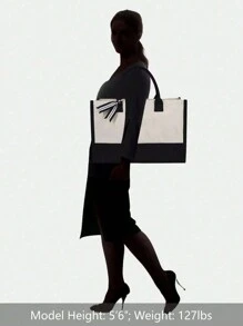 1个可定制手提袋，个性化礼品袋，轻便大容量，休闲时尚，适合婚礼、生日、海滩、度假、上学等各种场合，是送给女性、母亲、老师、朋友、伴娘、学生的绝佳礼物，永恒的爱 - 黑與白 - 查看 7