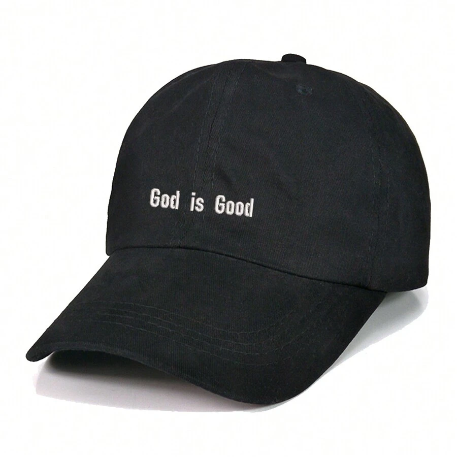 God Is Good Text Embroidery Baseball Cap Men Women Unisex Baseball Cap Adjustable Jesus Christian - Black - View 1