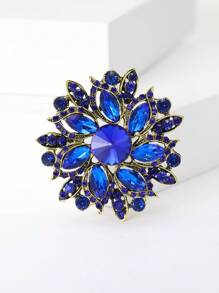 1pc Fashionable Rhinestone Flower Brooch Suitable For Daily Wear By Women Valentines,Mom,Mother,Mother's Day,Gift